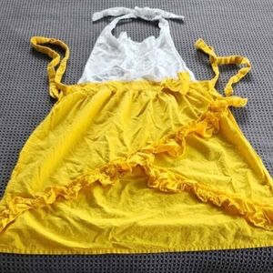 Yellow and White Ruffled Apron